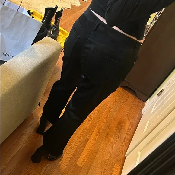 Feax leather black "Jeanne" high rise flare jeans by DEAR JOHN - Picture 7 of 8